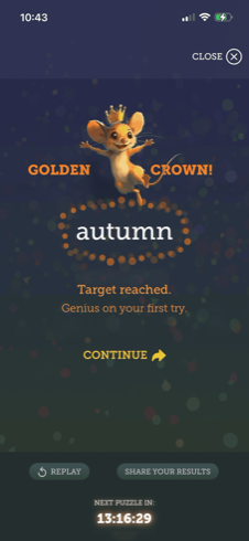 Golden Crown Achievement Screen