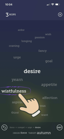 Word Cloud Selection Screen